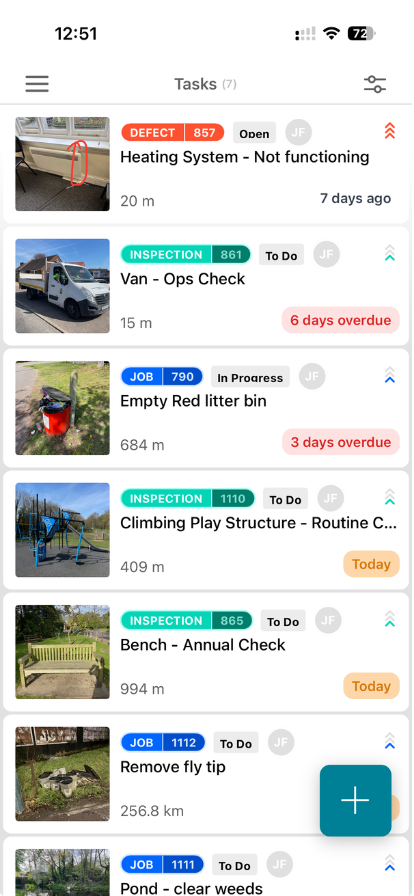 Mobile app safety inspection checklist being completed in the field